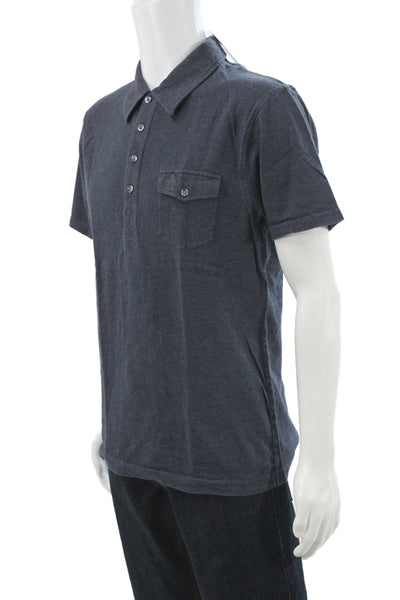 Penguin Mens Short Sleeve Collared Button-Up Polo Shirt Solid Gray Size XL