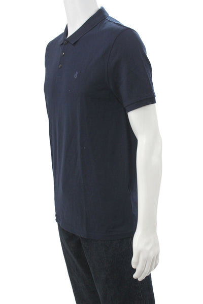 John Varvatos Star USA Mens Cotton Short Sleeve Polo Shirt Blue Size M