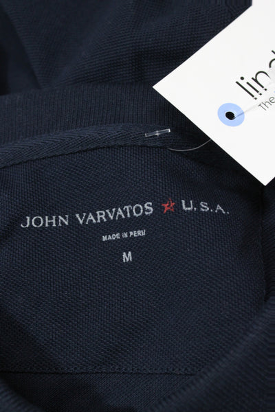 John Varvatos Star USA Mens Cotton Short Sleeve Polo Shirt Blue Size M