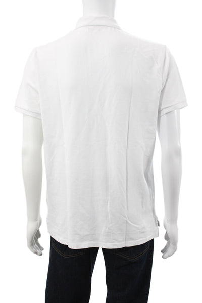 Polo Ralph Lauren Mens Slim Fit Short Sleeve Collared Polo Shirt White Size L