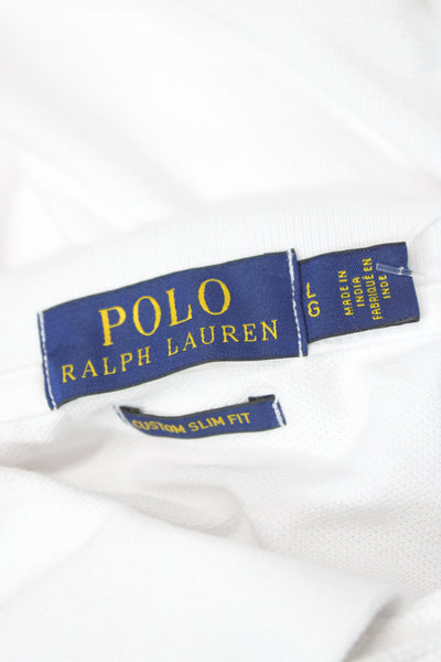 Polo Ralph Lauren Mens Slim Fit Short Sleeve Collared Polo Shirt White Size L