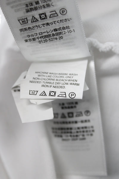 Polo Ralph Lauren Mens Slim Fit Short Sleeve Collared Polo Shirt White Size L
