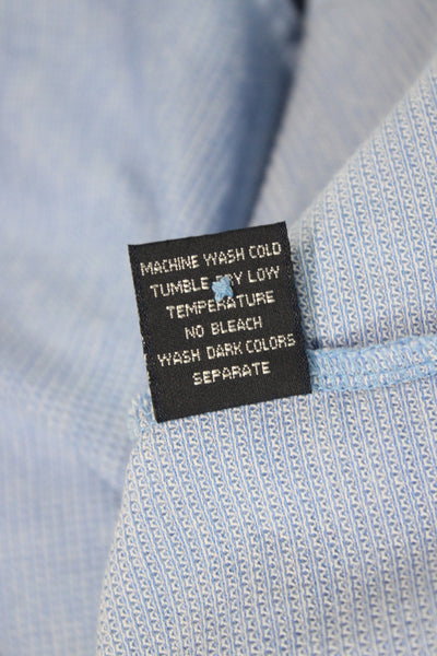 Burberry London Mens Cotton Collared Short Sleeve Polo Shirt Blue Size XL