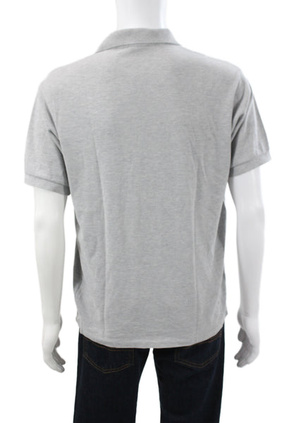 Lacoste Mens Cotton Short Sleeve Collared Polo Shirt Solid Gray Size 6