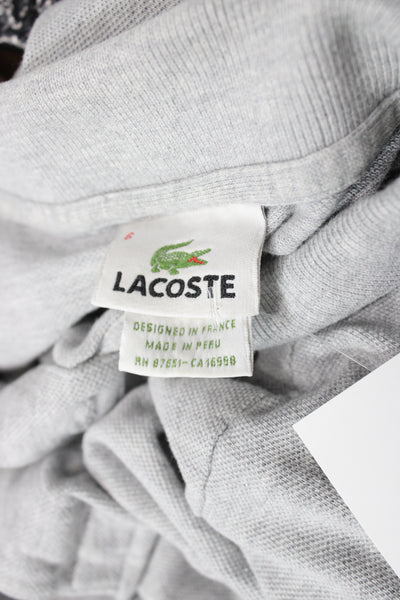 Lacoste Mens Cotton Short Sleeve Collared Polo Shirt Solid Gray Size 6
