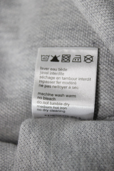 Lacoste Mens Cotton Short Sleeve Collared Polo Shirt Solid Gray Size 6