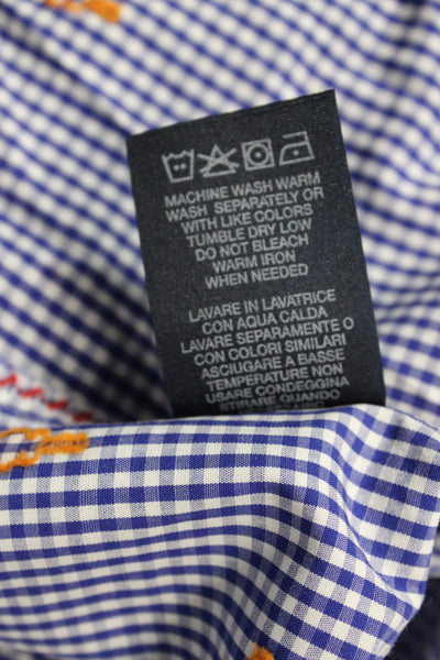 Robert Graham Mens Checkered Print Long Sleeve Button-Down Shirt Blue Size 2XL