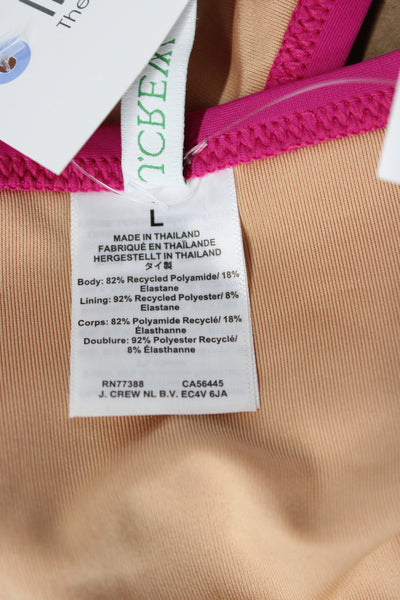 J Crew Women Bikini Bottom Pink Swimwear Size L