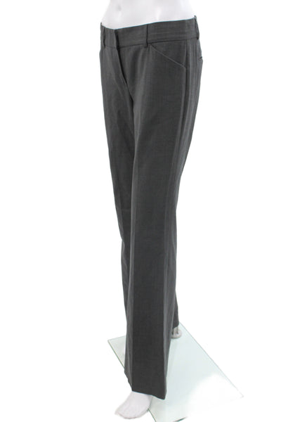 Theory Womens Dress Pants Gray Wool Business Button Size 4