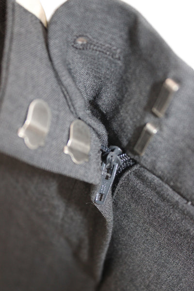 Theory Womens Dress Pants Gray Wool Business Button Size 4