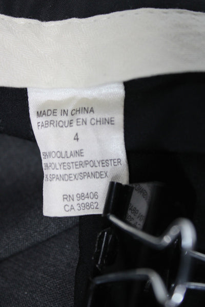 Theory Womens Dress Pants Gray Wool Business Button Size 4