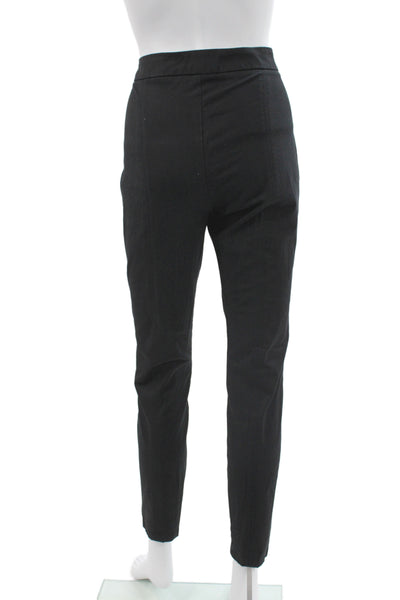 Massimo Dutti Womens Dress Pants Black Cotton Hook & Eye Size 8
