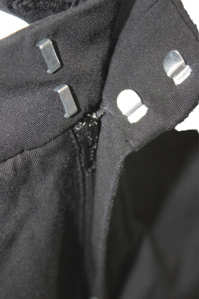 Massimo Dutti Womens Dress Pants Black Cotton Hook & Eye Size 8