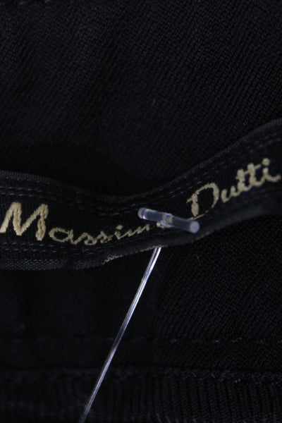 Massimo Dutti Womens Dress Pants Black Cotton Hook & Eye Size 8