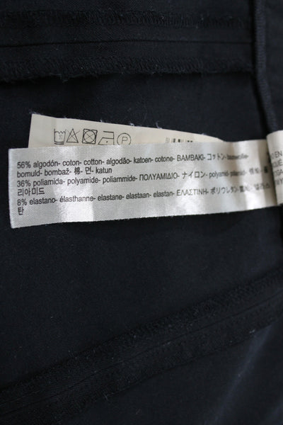Massimo Dutti Womens Dress Pants Black Cotton Hook & Eye Size 8