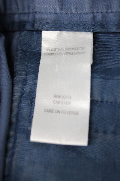 BCBG Max Azria Womens Chino Shorts Blue Button Cotton Size 6