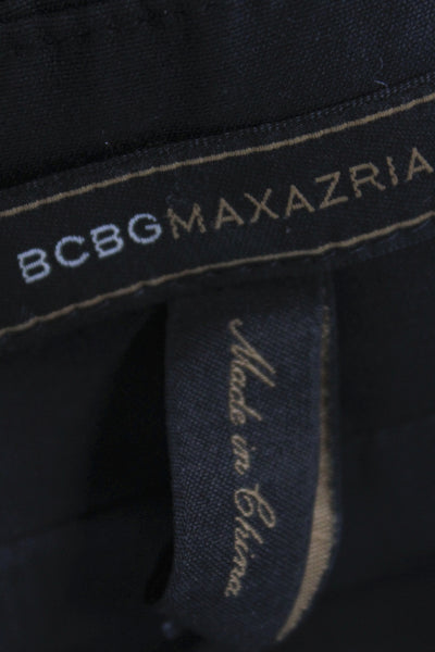 BCBG Max Azria Women Straight Pencil Black Cotton Mini Skirt Zip Size S