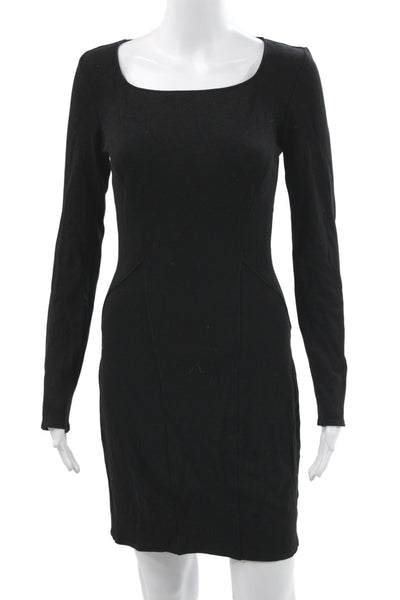 Helmut Helmut Lang Women Bodycon Black Square Neck Long Sleeve Dress Size M