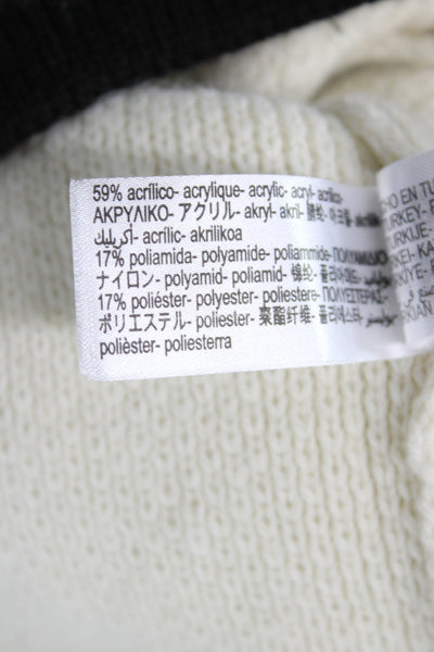 Zara Women Cardigan Ivory Round Neck Long Sleeve Classic Size S