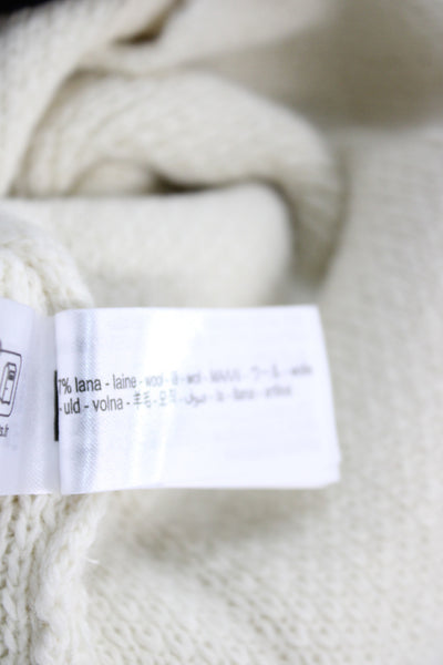 Zara Women Cardigan Ivory Round Neck Long Sleeve Classic Size S