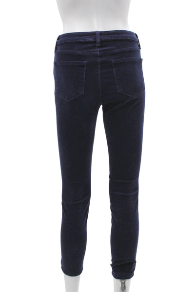 L'Agence Womens Ankle Pants Blue Button Cotton Size 24
