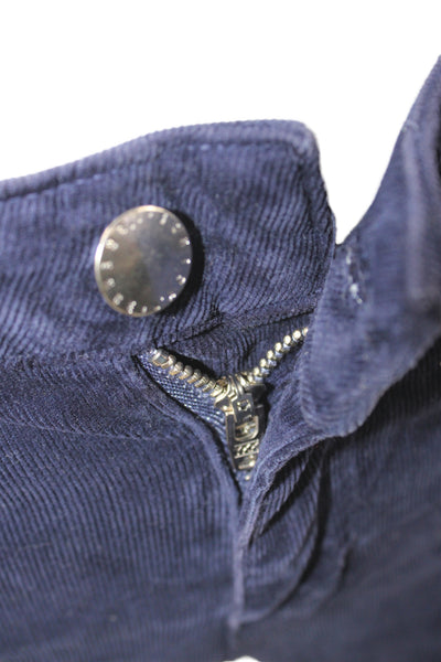 L'Agence Womens Ankle Pants Blue Button Cotton Size 24