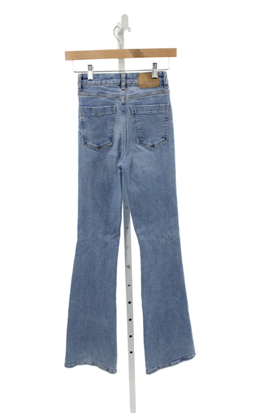 Zara Womens Flared High Waist Blue Jeans Size 32