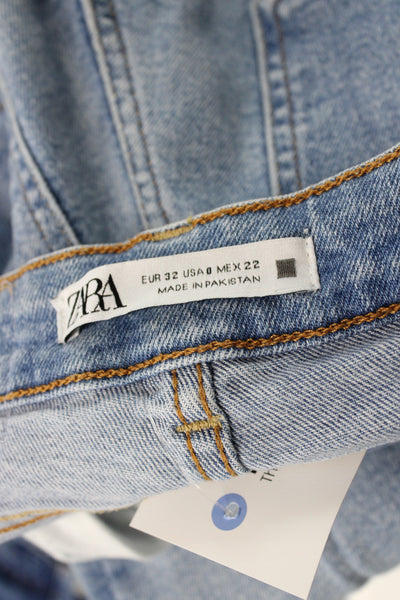 Zara Womens Flared High Waist Blue Jeans Size 32