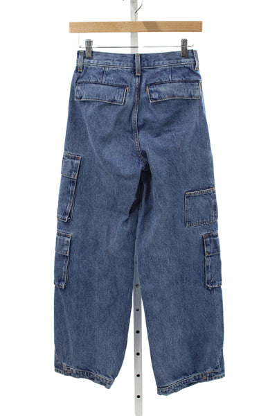Denim Forum Womens Wide Leg Blue Mid Rise Jeans Size 23
