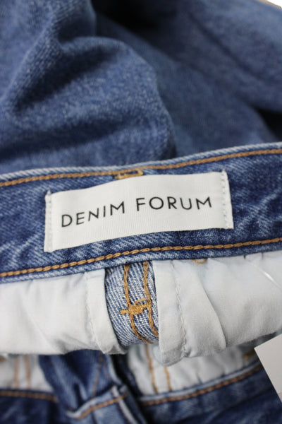 Denim Forum Womens Wide Leg Blue Mid Rise Jeans Size 23