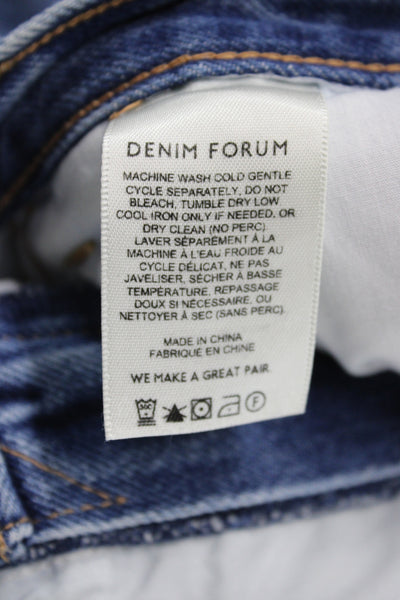 Denim Forum Womens Wide Leg Blue Mid Rise Jeans Size 23