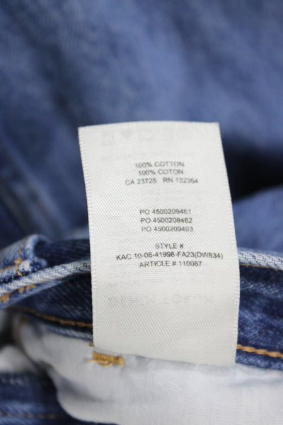 Denim Forum Womens Wide Leg Blue Mid Rise Jeans Size 23