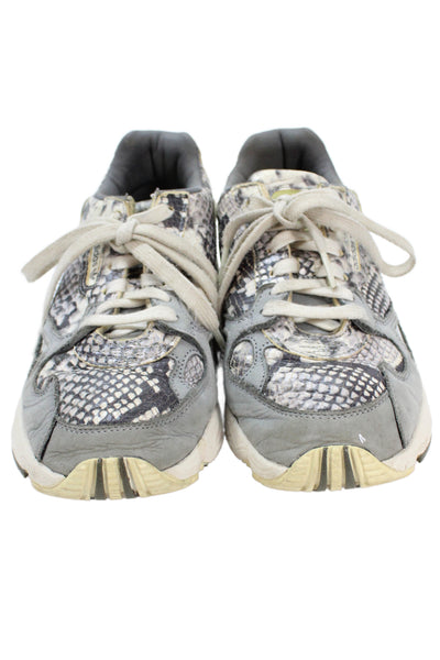 Adidas Womens Falcon Snakeskin Print Lace-Up Sneakers Gray Size 9