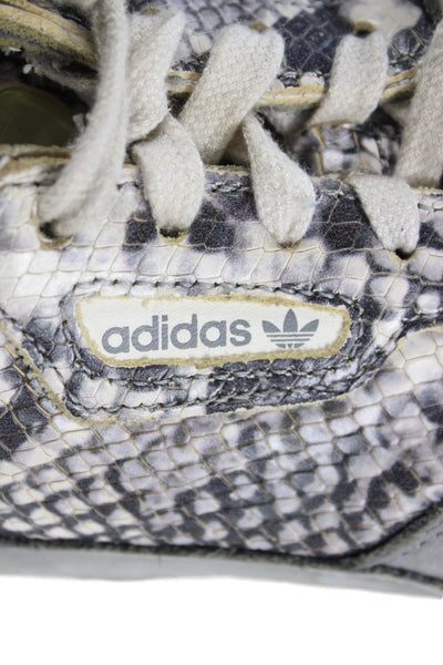 Adidas Womens Falcon Snakeskin Print Lace-Up Sneakers Gray Size 9
