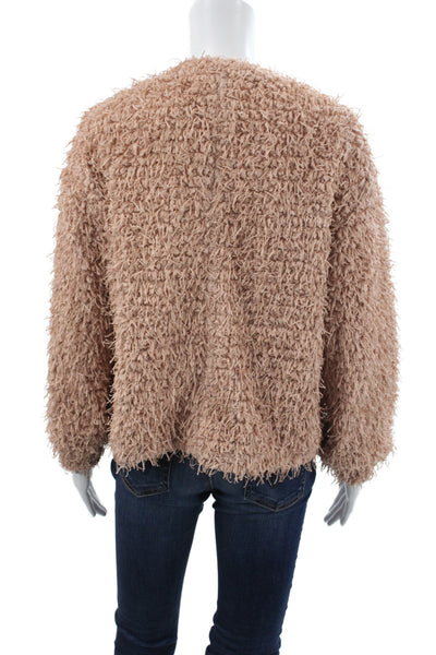 Zara Trafaluc Womens Pullover Sweater Beige Round Neck Long Sleeve Size S