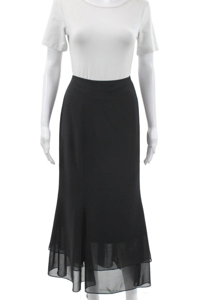 Adrianna Papell Women Black Trumpet Skirt Long Polyester Zip Size 16
