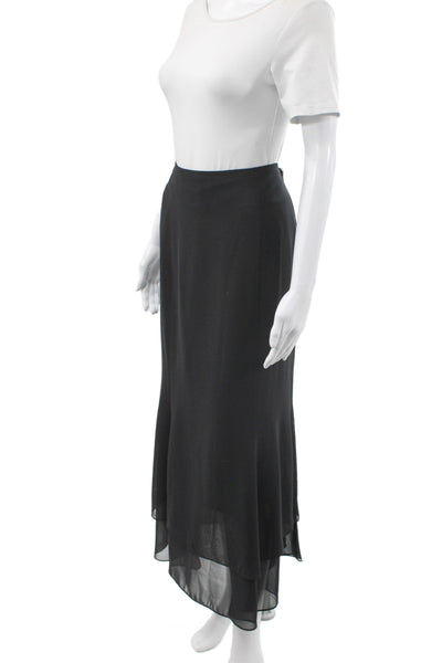 Adrianna Papell Women Black Trumpet Skirt Long Polyester Zip Size 16