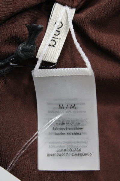 ONIA Womens One Piece Colorblock Brown Swimwear Size M
