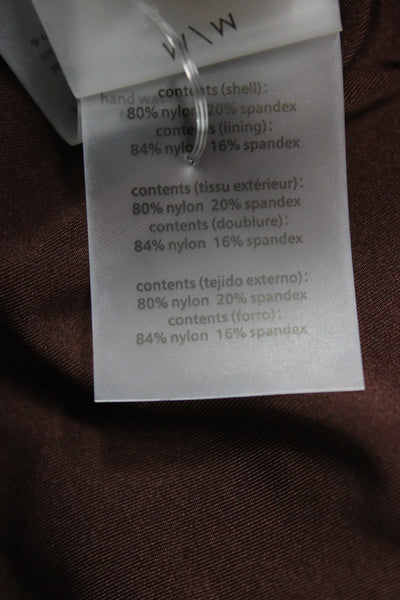 ONIA Womens One Piece Colorblock Brown Swimwear Size M