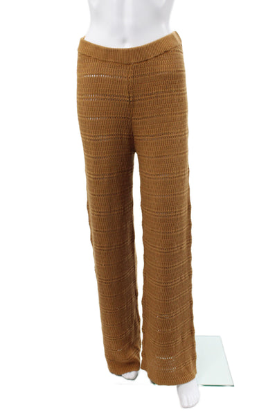 L Space Womens Brown Cotton Pull On Boho Summer Pants Size M