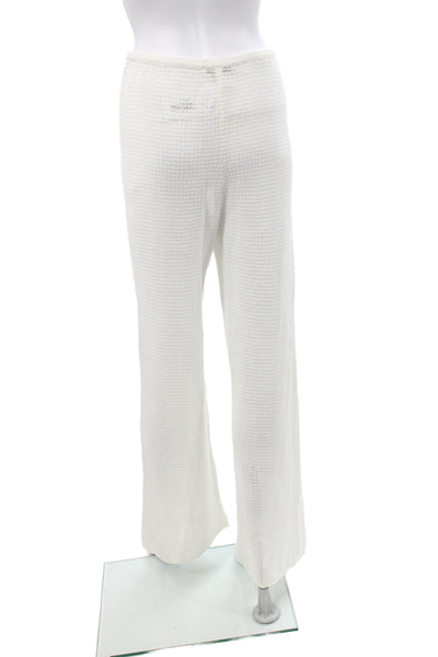 ONIA Womens Waffle Knit White Drawstring Beach Sweatpants Size S