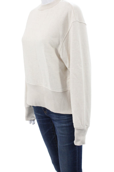Varley Womens Pullover Sweatshirt Mock Neck Zip Beige Size S