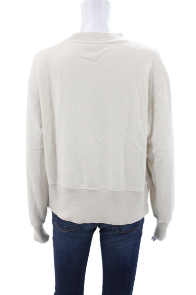 Varley Womens Pullover Sweatshirt Mock Neck Zip Beige Size S