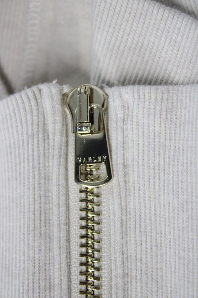 Varley Womens Pullover Sweatshirt Mock Neck Zip Beige Size S