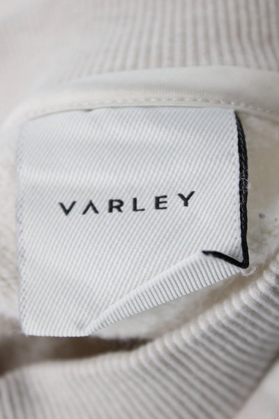 Varley Womens Pullover Sweatshirt Mock Neck Zip Beige Size S