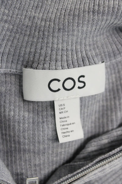 COS Women Gray 100% Wool High Neck Long Sleeve Pullover Size S