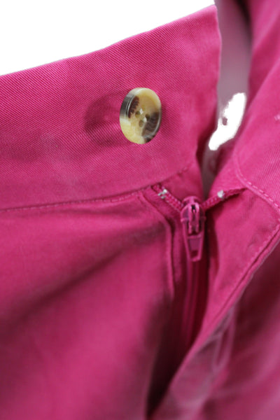 Yerse Women Ankle Pants Pink 100% Lyocell Solid Button Waist Size S