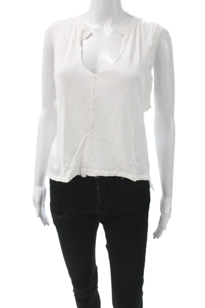 FP Movement Women Basic V Neck Cotton Sleeveless Athleisure Tank White Size XS