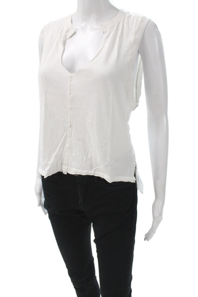 FP Movement Women Basic V Neck Cotton Sleeveless Athleisure Tank White Size XS