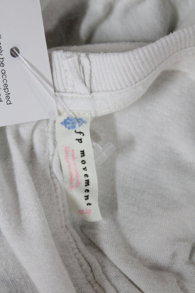 FP Movement Women Basic V Neck Cotton Sleeveless Athleisure Tank White Size XS